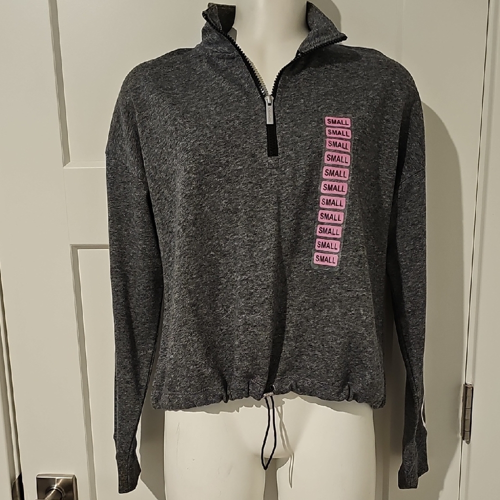 NWT Calvin Klein Charcoal Half-Zip Sweatshirt